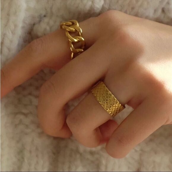 COPY - #34 18k Gold Plated Band Ring - Picture 1 of 5